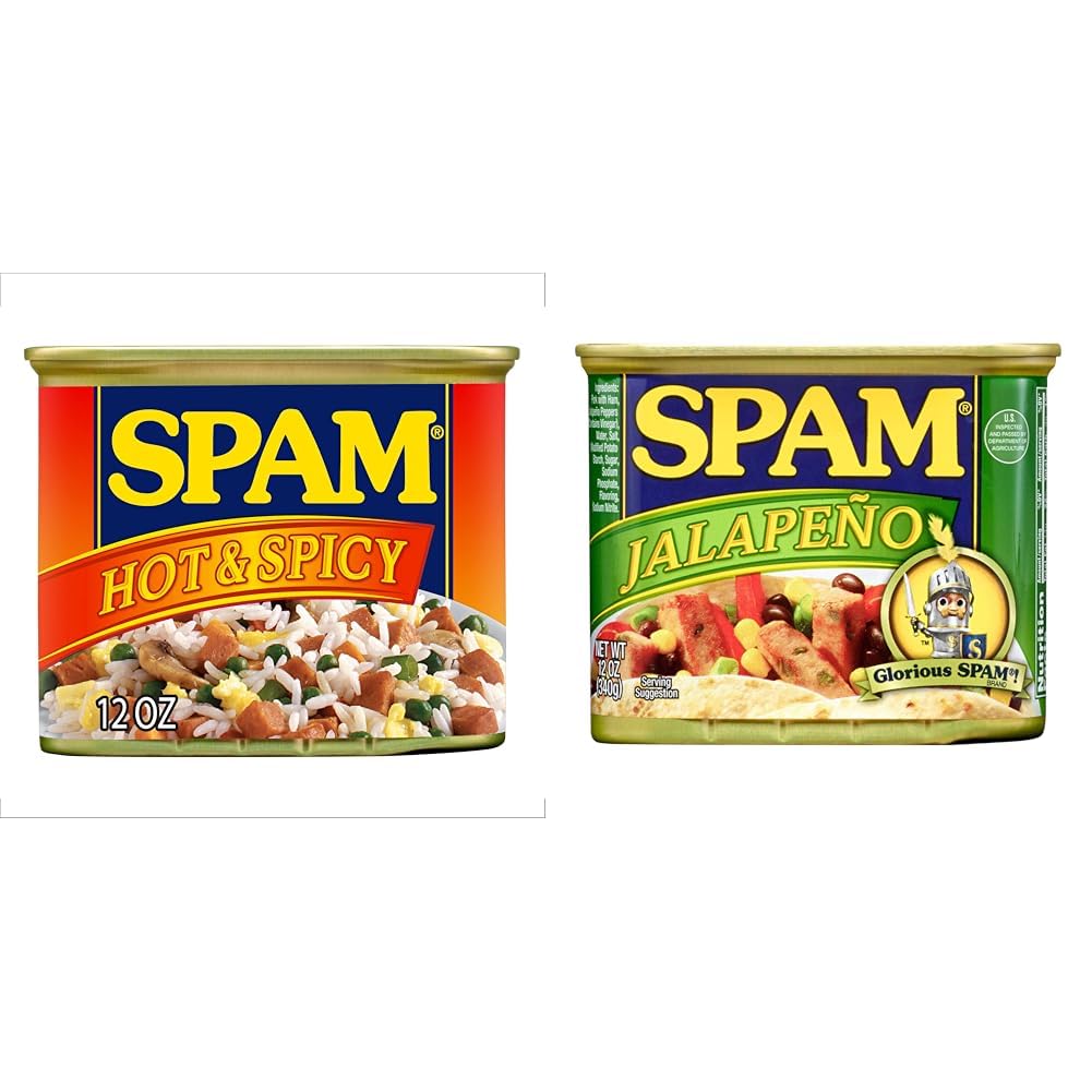SPAMHot & Spicy and SPAM Jalapeño, 12 Ounce Can
