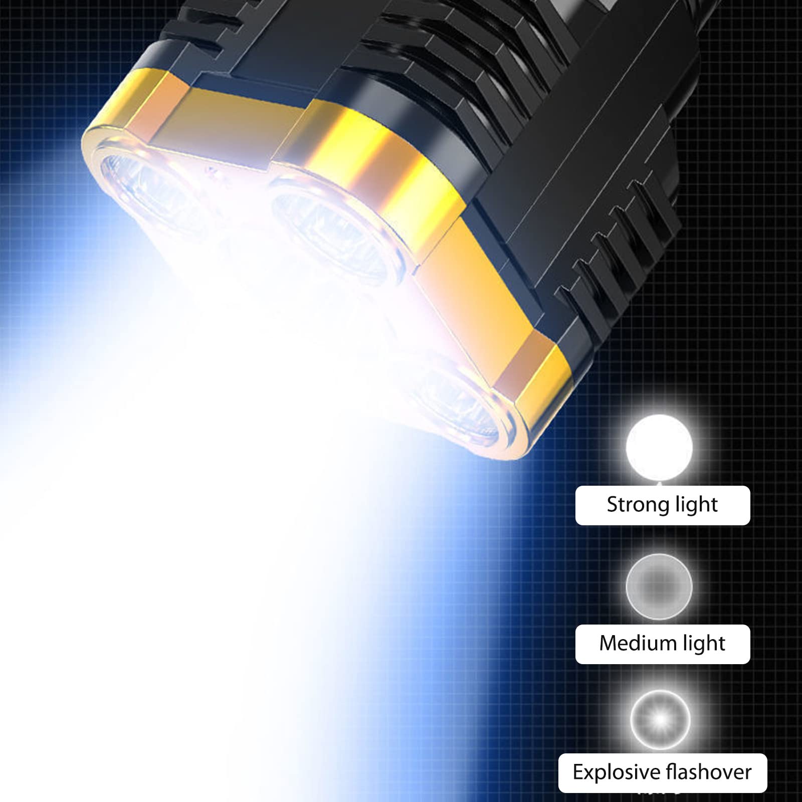 Torcia a LED, ricaricabile USB, sufor luminosa, portatile, IPX5, imformeabile, con 4 modalità di illuminazione e scatola di immagazzinaggio, adatto for esterni, campeggio