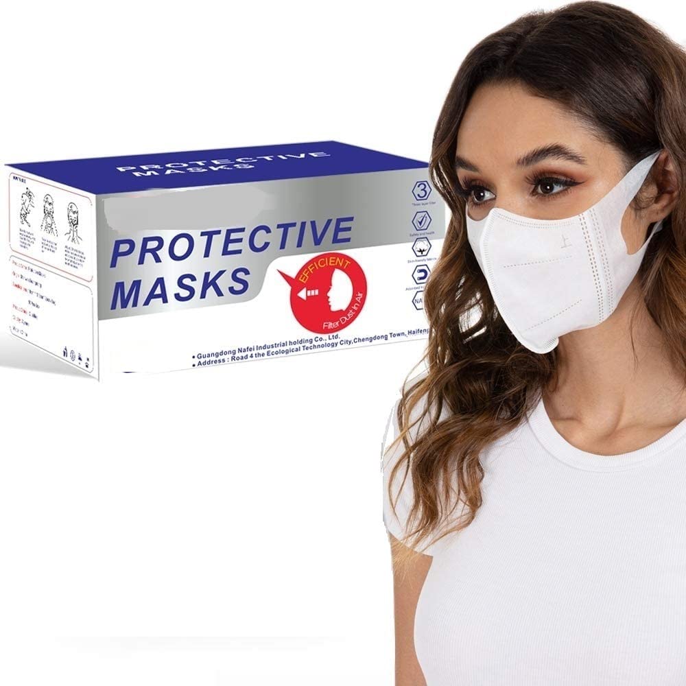 The Divine Exports 3 Dimensional Disposable Face Mask & Incredibly Soft Spandex Non Woven Fabric Ear loop for Adults Reusable & Washable Certified by ISO CE (White color) (50) (B0B9YHWL6B) Amazon Price History, Amazon Price Tracker