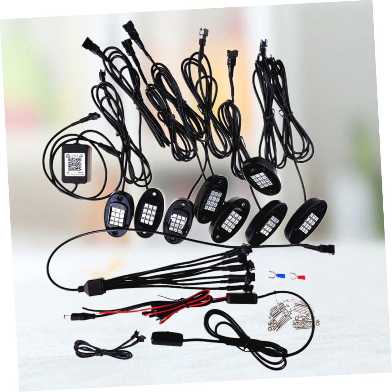 Toyvian 1 Drag 8 Waterproof Remote Control Decorative Atmosphere Lamp Set for Cars LED Interior Lights Neon Lights for Vehicle Mood Lighting