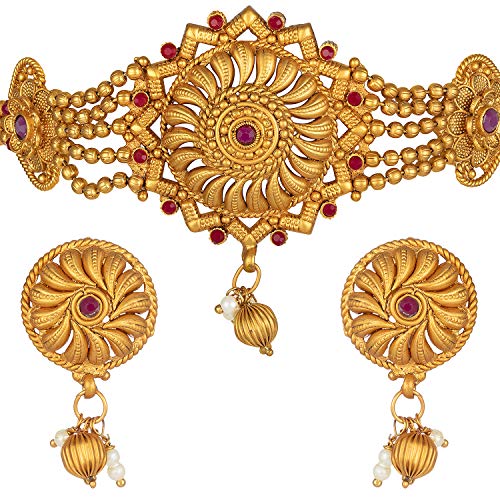 Gargantilla india cuentas thushi conjunto collar floral pendientes boda para mujer