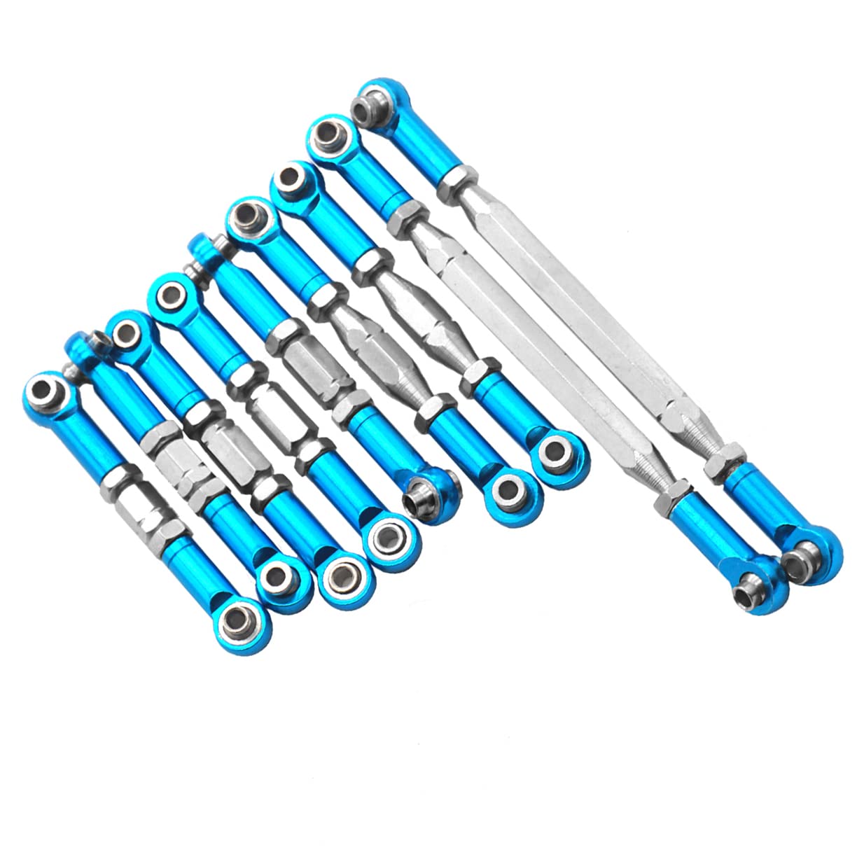 Dilwe – Jeu De Tiges De Liaison RC En Alliage Alu – 3 Couleurs – Compatible WLtoys 144001 124018 124019 1/14