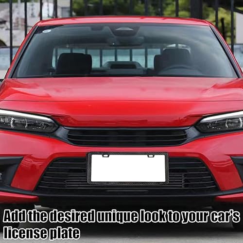 Miniatura 6 de AICEL Marco de matrícula de fibra de carbono, paquete de 2 cubiertas universales de acero inoxidable de EE. UU., soporte de soporte para placa de