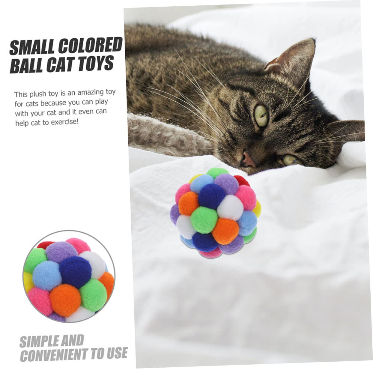 HANABASS 4pièces Balles pour Chats avec Clochettes Jouets Interactifs pour Chats Intérieur Balles pour Chatons