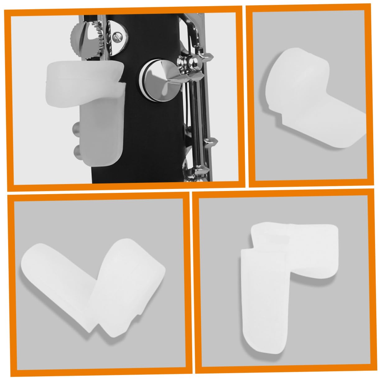 BESTonZON Thumb Rest Pads Soft Silicone Cushion for Sax Finger Rest White Pad Set