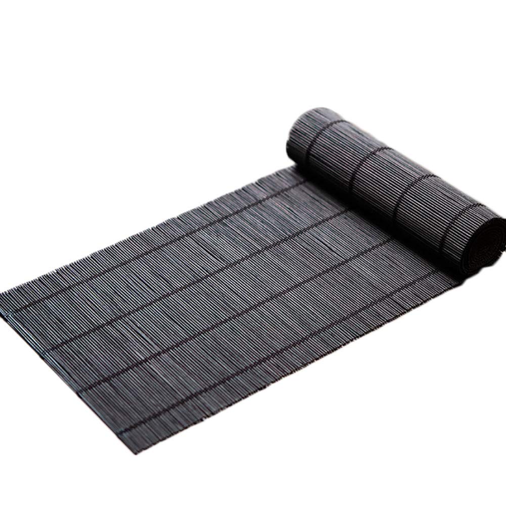 Chemin de Table en Bambou Naturel, Bambou rétro-Tapis de thé/café tissé de Couleur carbonisée-décor de cérémonie du thé for Salon de thé(40x180cm)