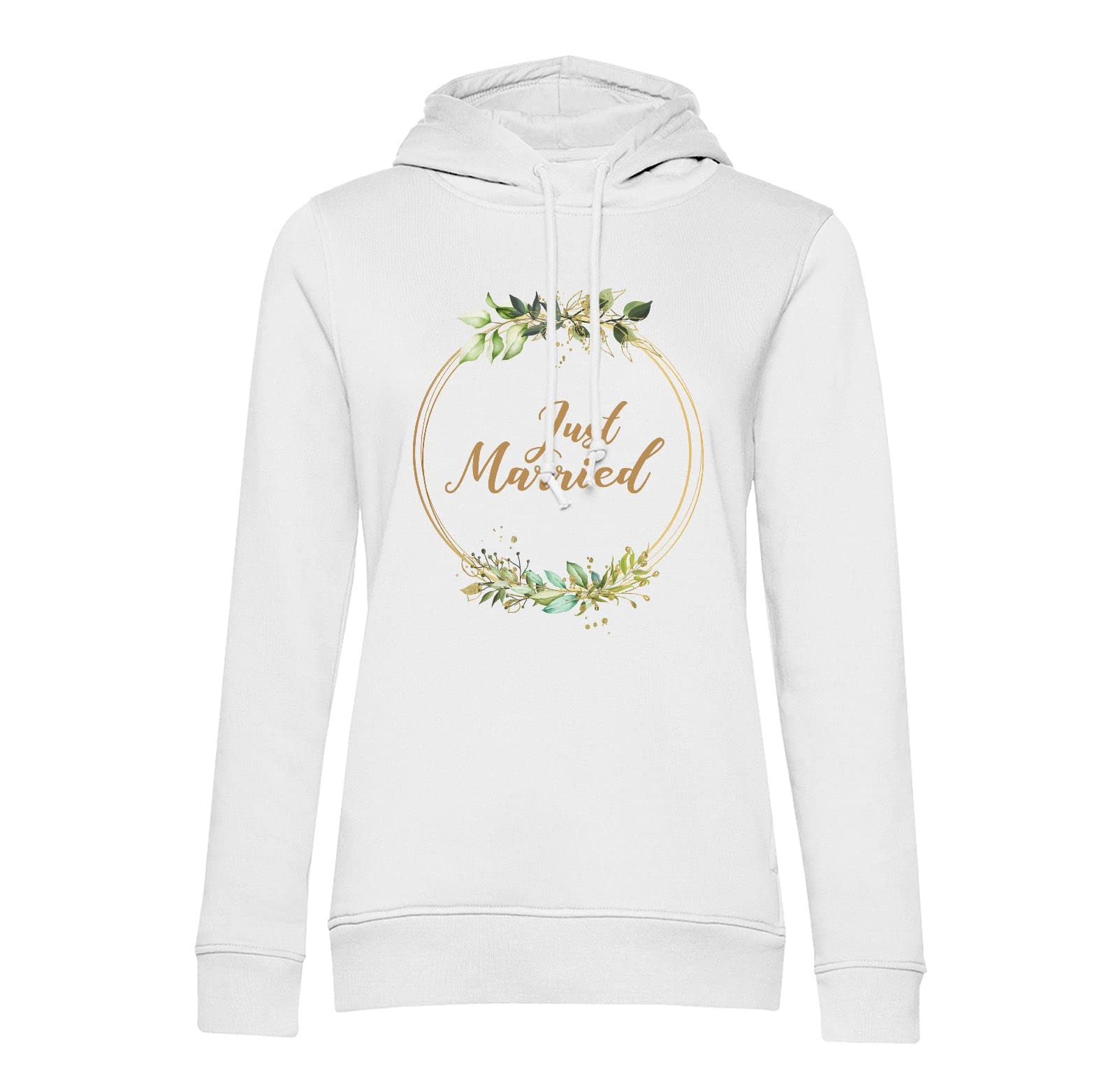 Sweat à capuche Just Married fleurs pull mariage noces confortable