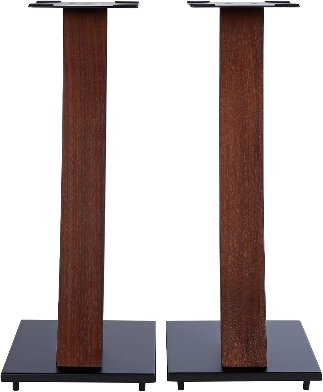 EXIMUS One Pair Fixed Height Universal Speaker Floor Stands with Real Wood - Espresso - 290 Series - Image 5