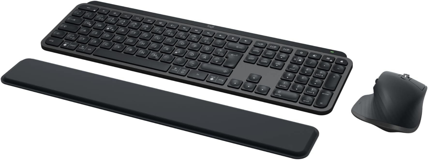 Logitech MX Keys S Combo Performance Combo: MX Master 3S, MX Keys S & MX Palm Rest - Graphite, QWERTZ German Layout