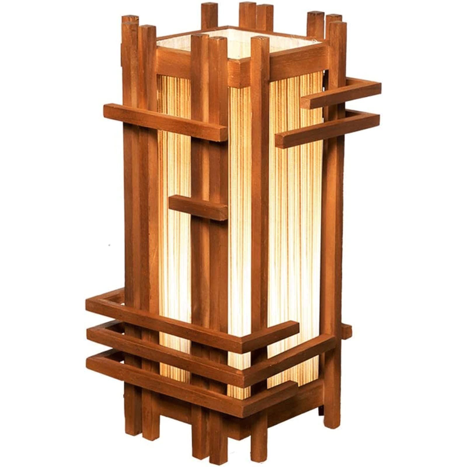 Lámpara de pie estilo japonés de madera maciza para salón y dormitorio 8