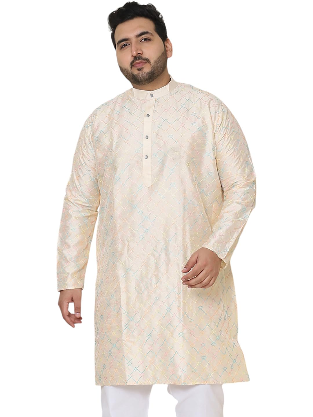 sojanya Plus(Since 1958) Timeless Elegance Men's Silk Blend Paisley Design Kurta for Festivals-picture-21