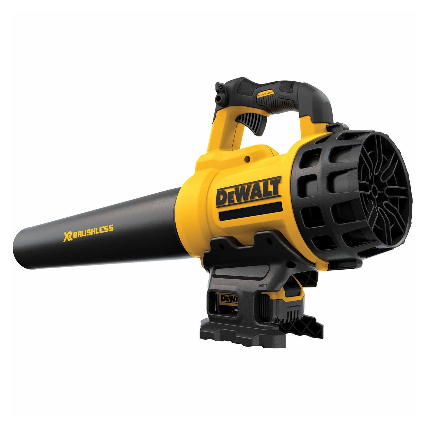DEWALT Soffiatore Foglie a Batteria Litio Velocità di soffiaggio fino a 144 Km/h, Impugnatura Ergonomica 18 V 5.0 Ah, DCM562P1-QW
