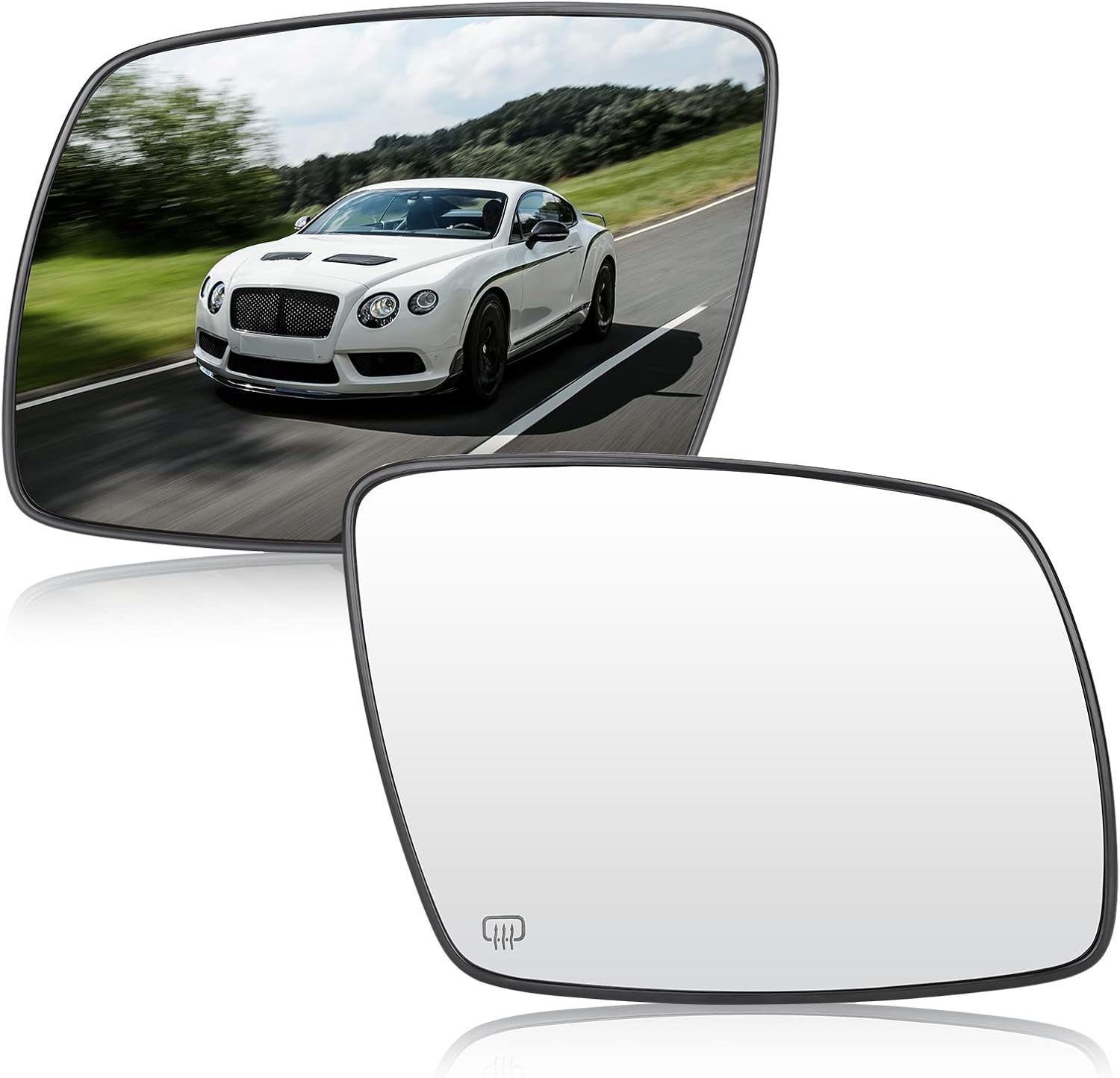 Driver Left & Passenger Right Side Mirror Glass Fit for Dodge Journey 2009-2018 Heated Rear View Mirrors with Back Plate Replace for 68045692AA 68045690AA 68045693AA