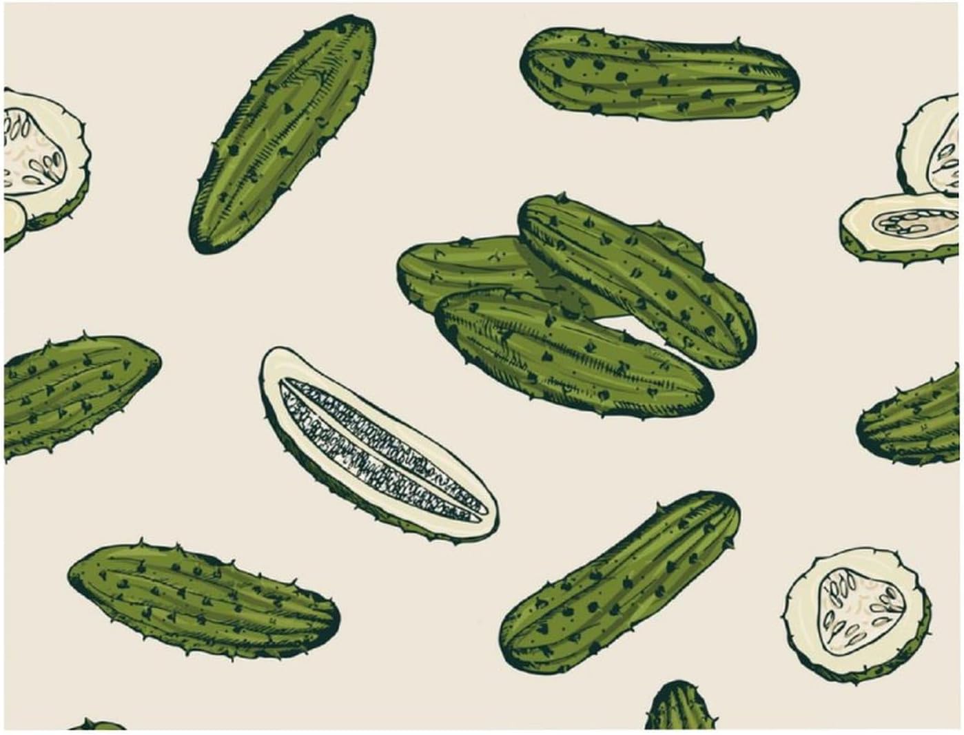 Pickles Vegan Printed Diamond 5D Painting Kits DIY Full Drill Crafts for Home Wall Decor 16x20 Inch White Wood 50 * 40cm