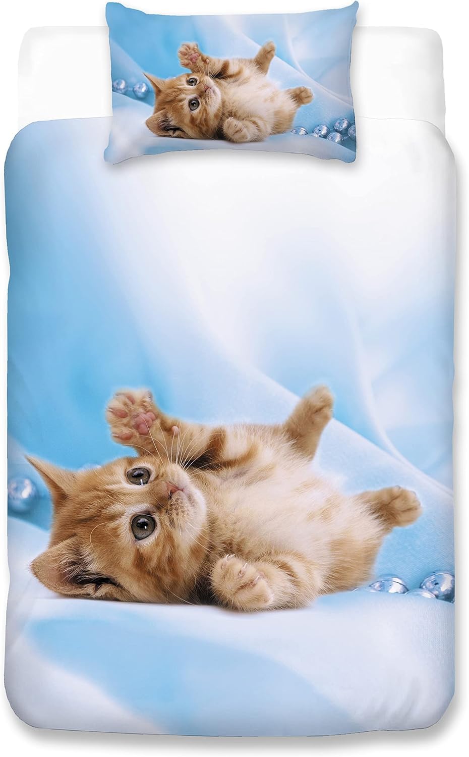 MUSOLEI Cat Bedding Set Single Duvet Cover & Pillowcase