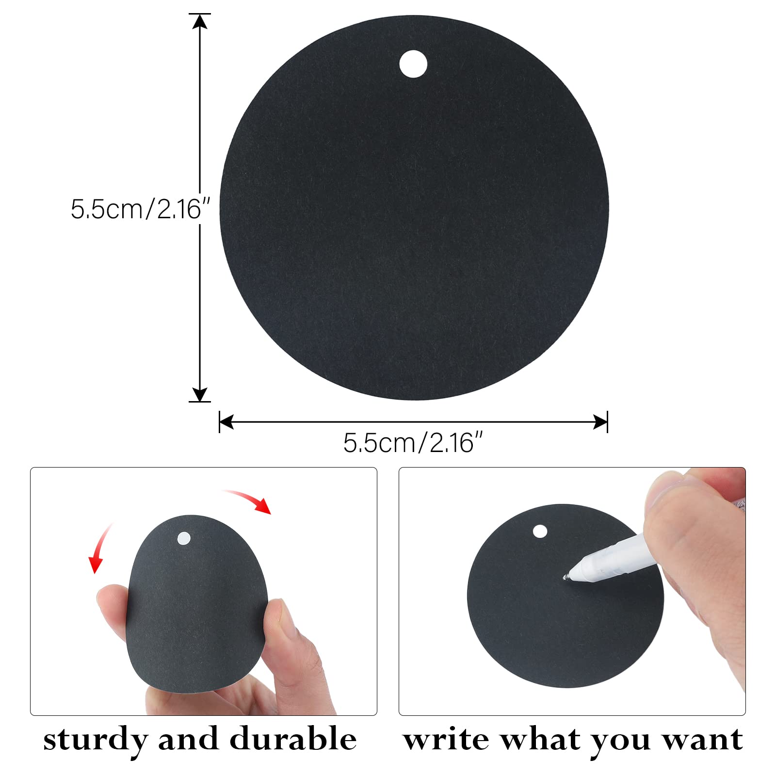 Etichette Regalo Kraft Rotonde 5.5cm - Set 50 Pezzi Con Spago Iuta Per Matrimoni E Natale - Foto 7