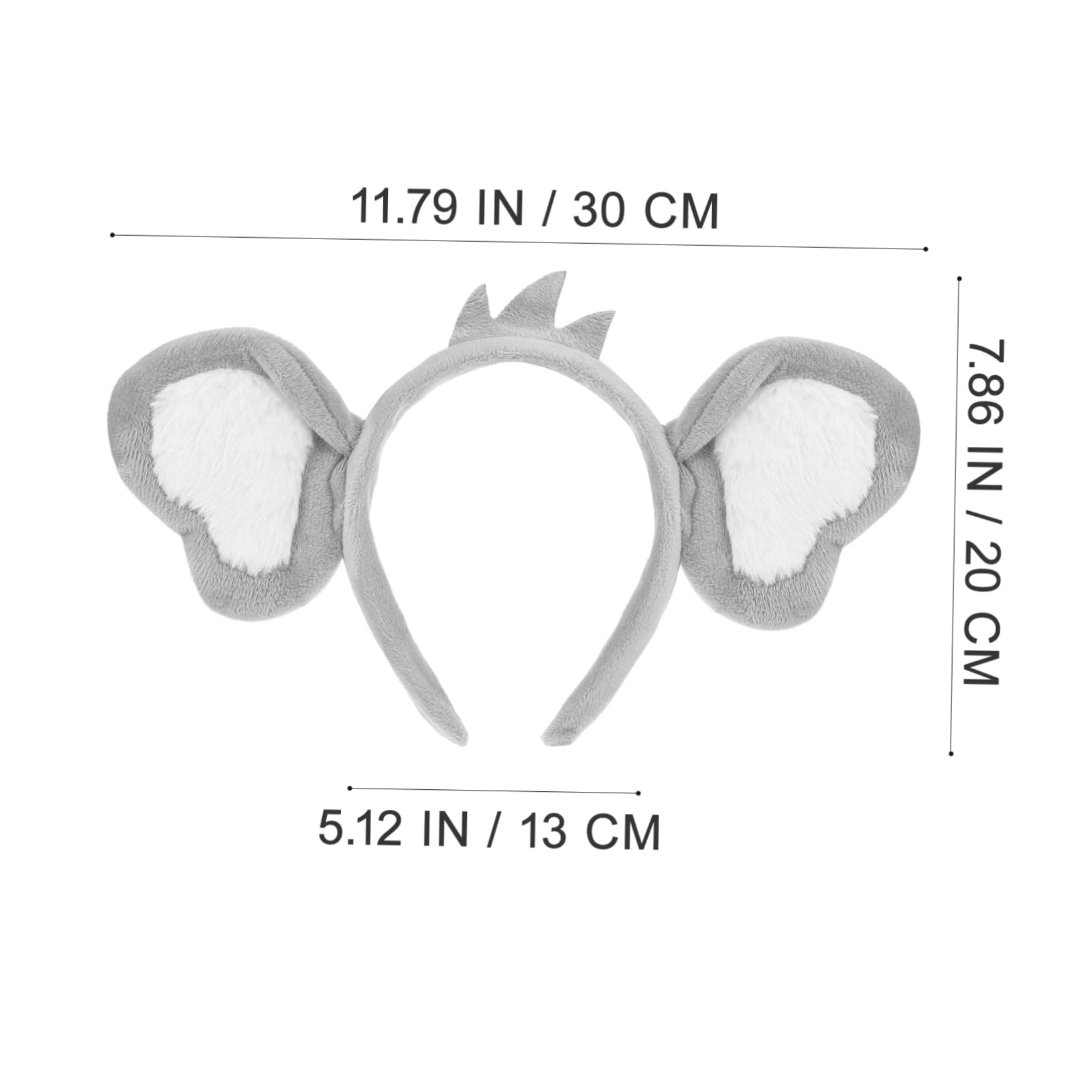 TOYANDONA 1pc Headband Ears Headband Adult Clip Furry Ears Ears Hairband Ear Headwear Women Hair Hoop Sing Bands with Clip Child Girl Polyester Light Grey - Image 2