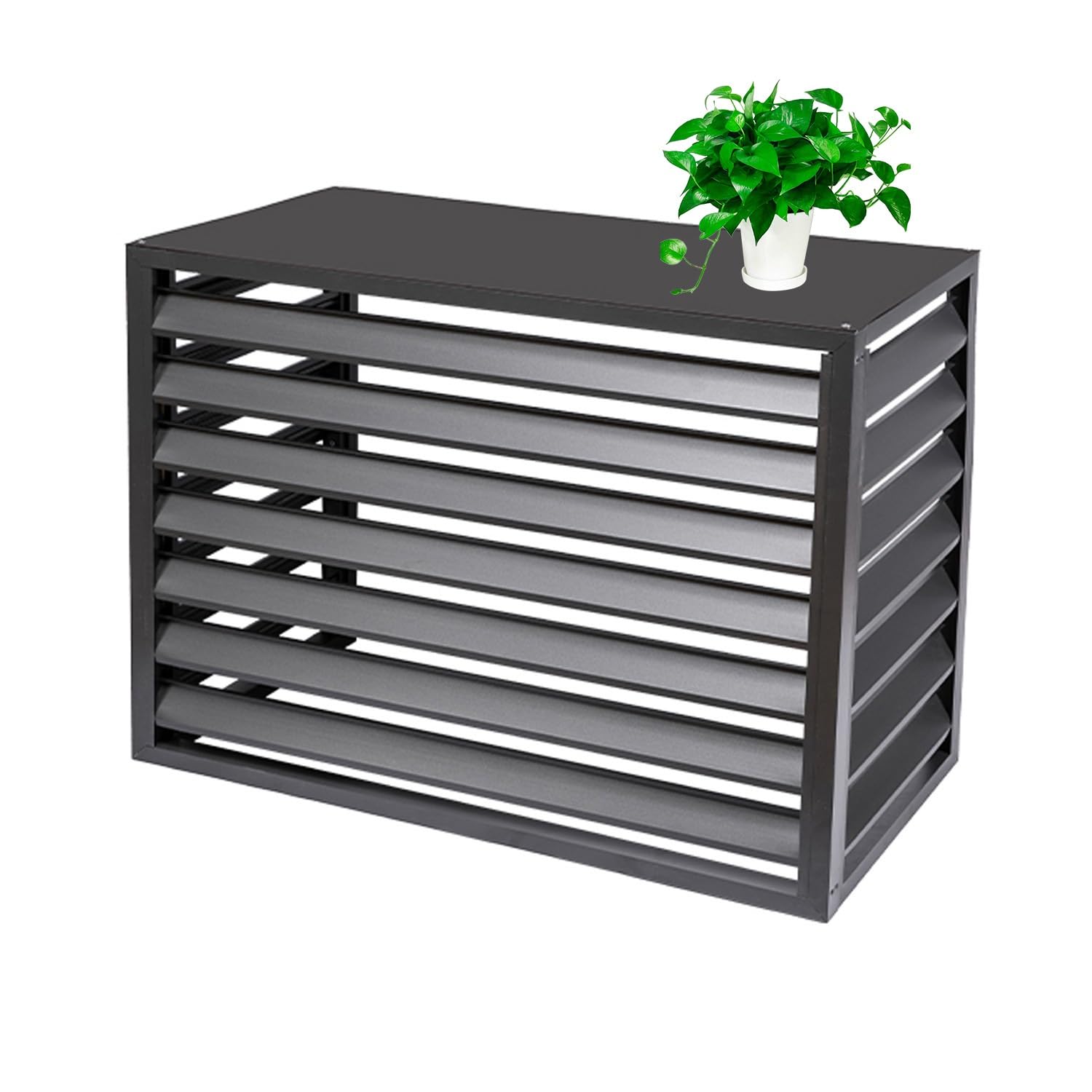 Housse de protection pour pompe à chaleur et climatiseur d'extérieur en alliage d'aluminium - Grille de protection contre les intempéries - Gris - 100 x 50 x 70 cm