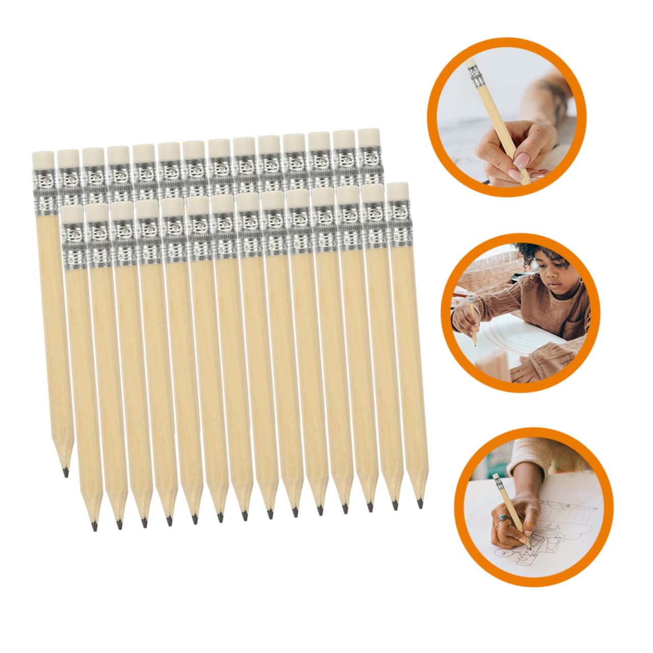 DOITOOL 3 Sätze Mini Bleistifte Mit Radiergummi Kurze Holzbleistifte Für Zeichnungen Golf Und Kreative Projekte Leicht Ergonomisch Für Künstler 100 Stück * 3