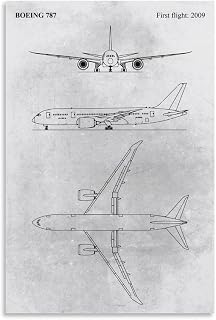 BOEING 787 Poster Canvas Poster Wall Art Decor Print Picture Paintings for Living Room Bedroom Decoration 20x30inch(50x75cm)