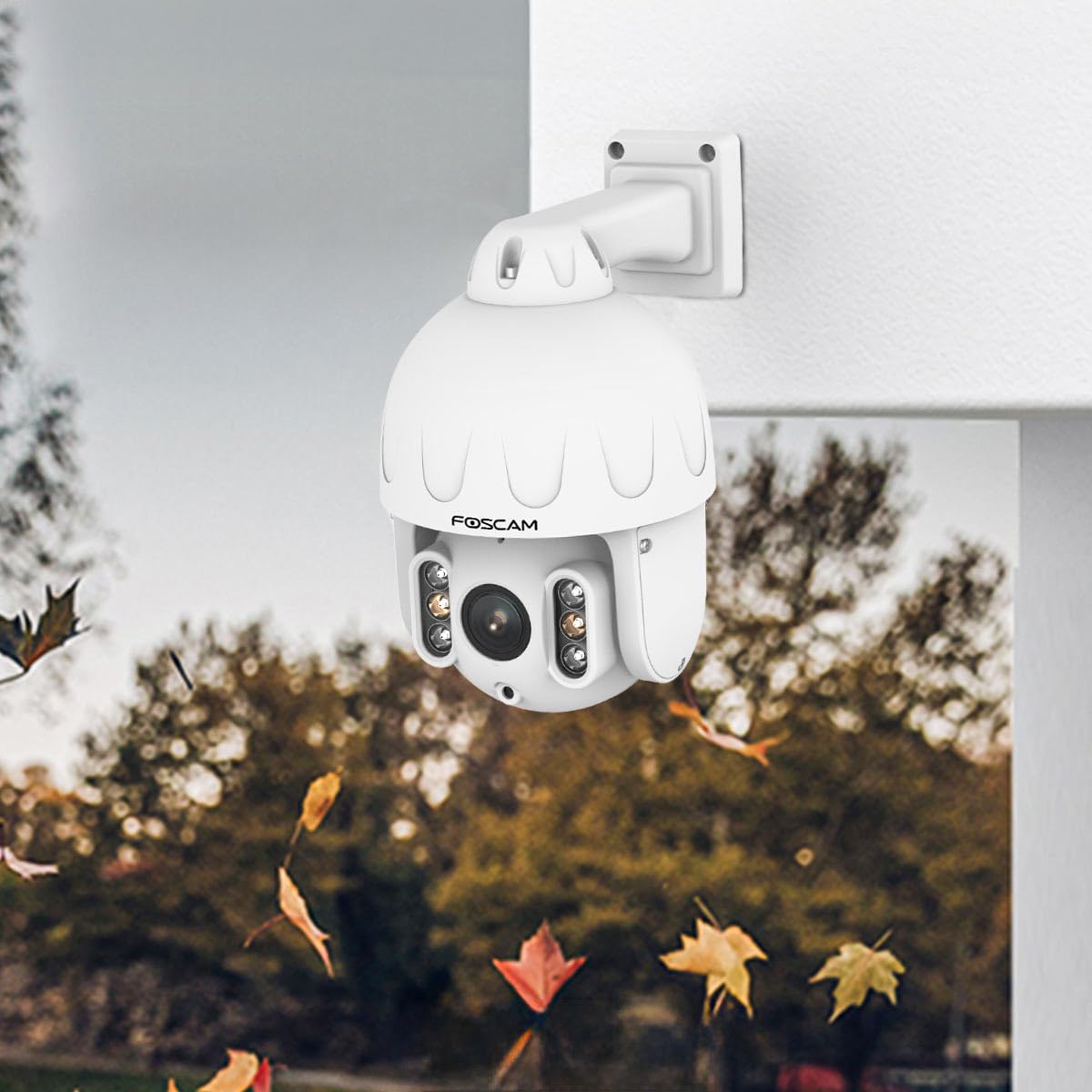 Foscam SD8EP 8MP PoE PTZ Dome - Telecamera di sorveglianza con zoom ottico 4x, qualità video UHD HDR, per interni ed esterni, rilevamento intelligente di persone e veicoli