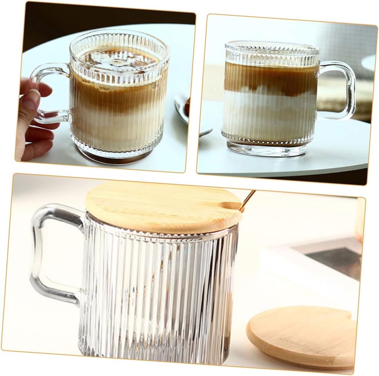 2sets Glass Mug Handle Slipping Handle Daily Use Office Supply Tea Cup Coffee Mug Water Cup