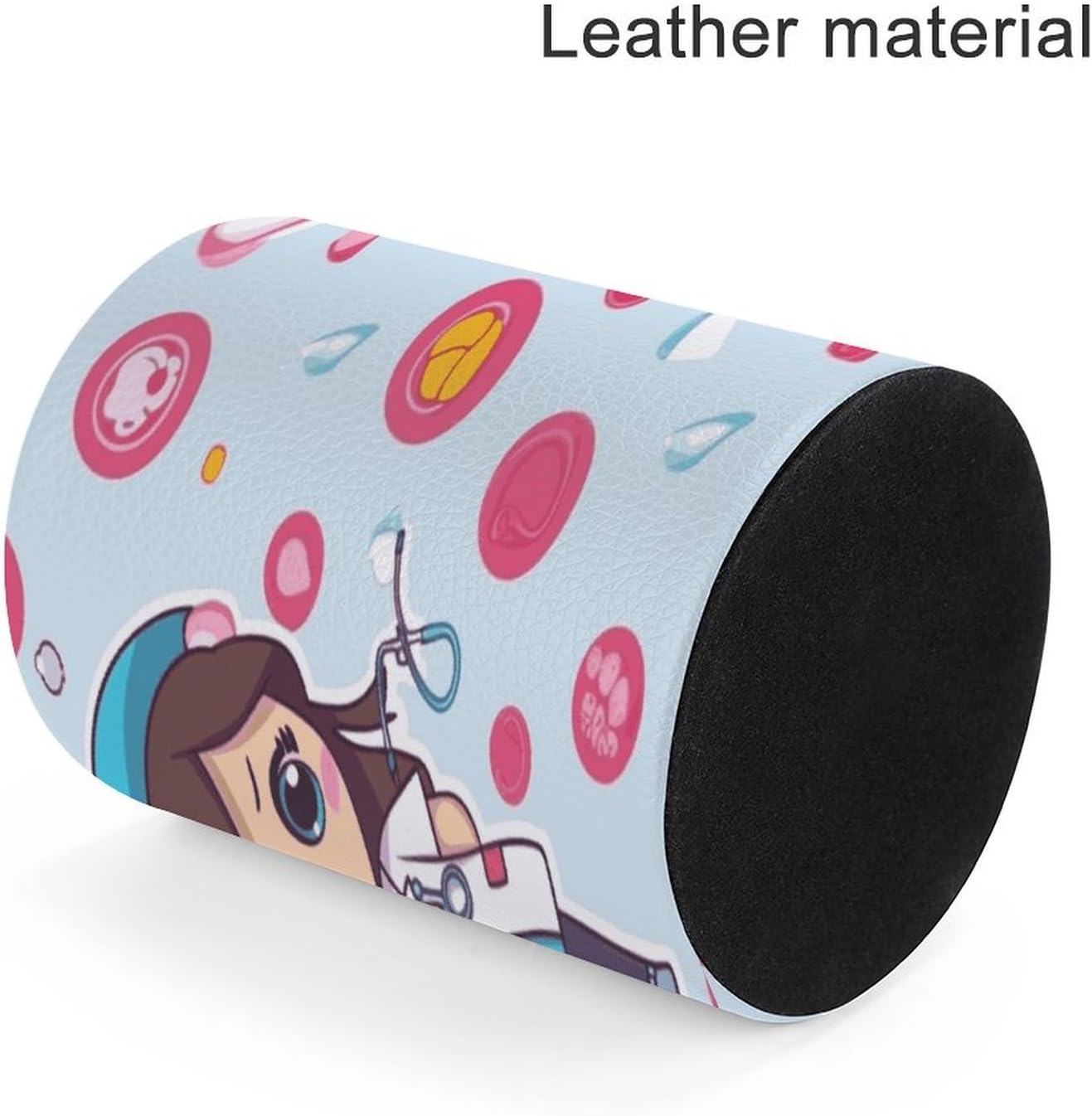Cute Nurse Pen Holder Cup Fashion PU Leather Pencil Cup Minimalist Pen Organizer Round Pencil Holder Stand Work Locker Accessories for Decoration Desk Office Home image 4