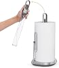 simplehuman Standing Paper Towel Holder with Spray Pump, Brass Stainless Steel, Gold