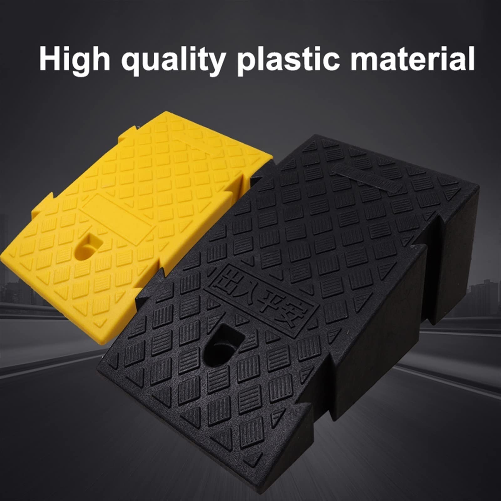 Rampe di soglia Portatili, Rampe per marciapiedi, Rampe per marciapiedi in plastica PVC per Veicoli ad Alta Resistenza, per Auto Basse, Rampe per motociclette, Rampe per marciapied