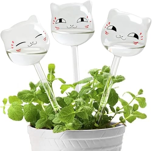 KiKiHeim Globos de riego de plantas globos de vidrio para riego automático dispositivos de riego de plantas transparentes soplados a mano para