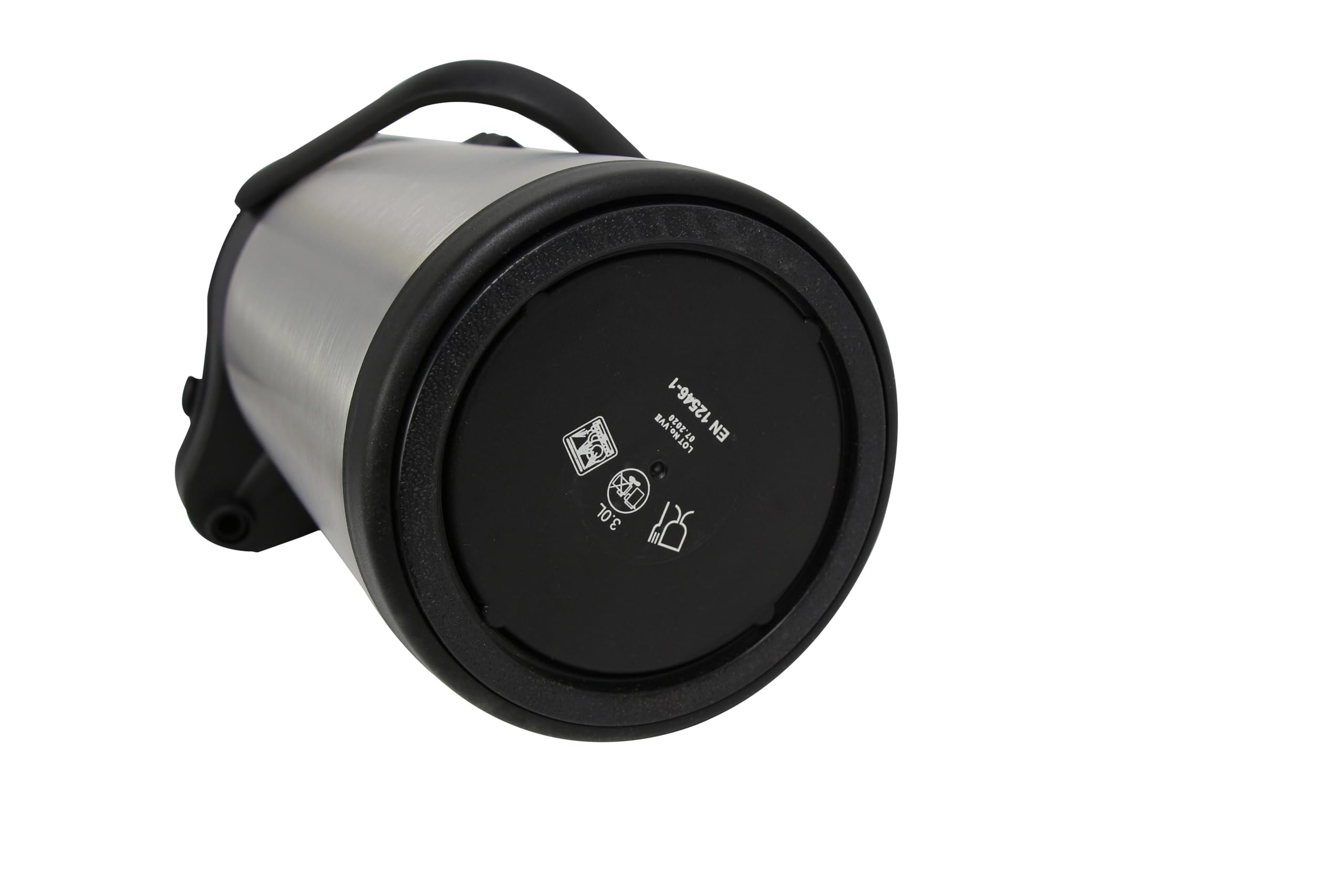 METRO Professional Pichet à pompe isotherme 3 litres - Acier Inoxydable 18/8, Argenté/Noir