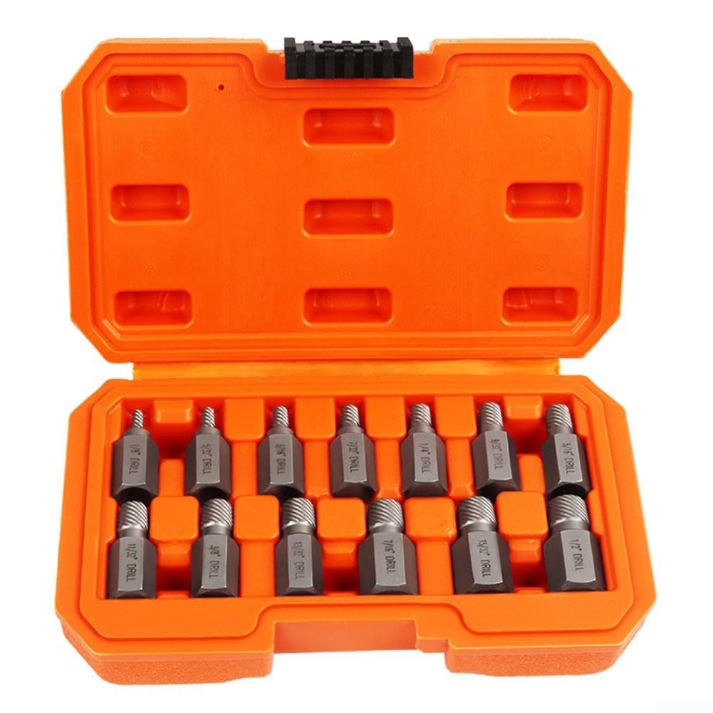 Jnchdghwa As Shown Extractor Set(13Pcs), For Stripped Rusty Bolt Remover, Multi-Line Puller, Quick Thread Removal Tool 1/8" To 1/2" Hex Wrench