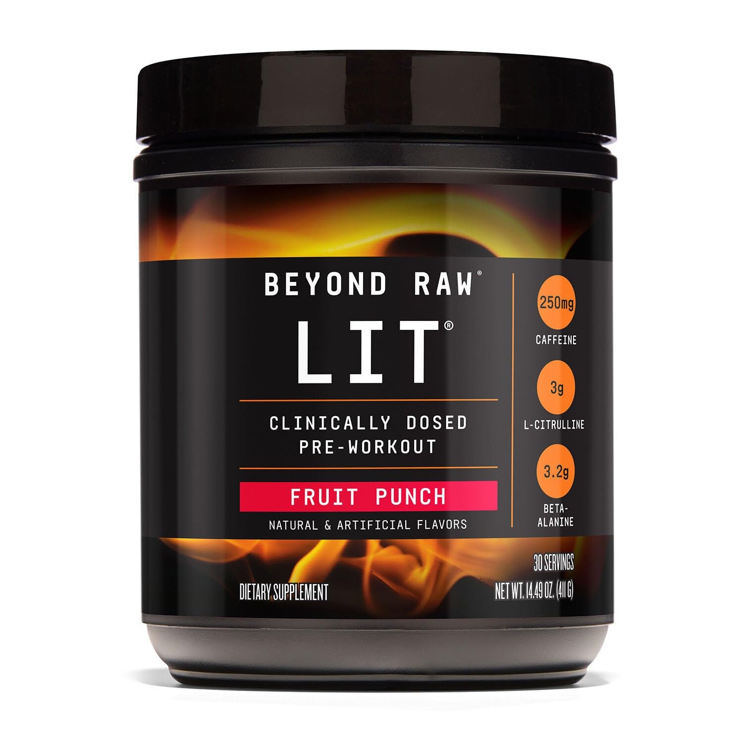 BEYOND RAW LIT Pre-Workout - Fruit Punch (30 Servings)
