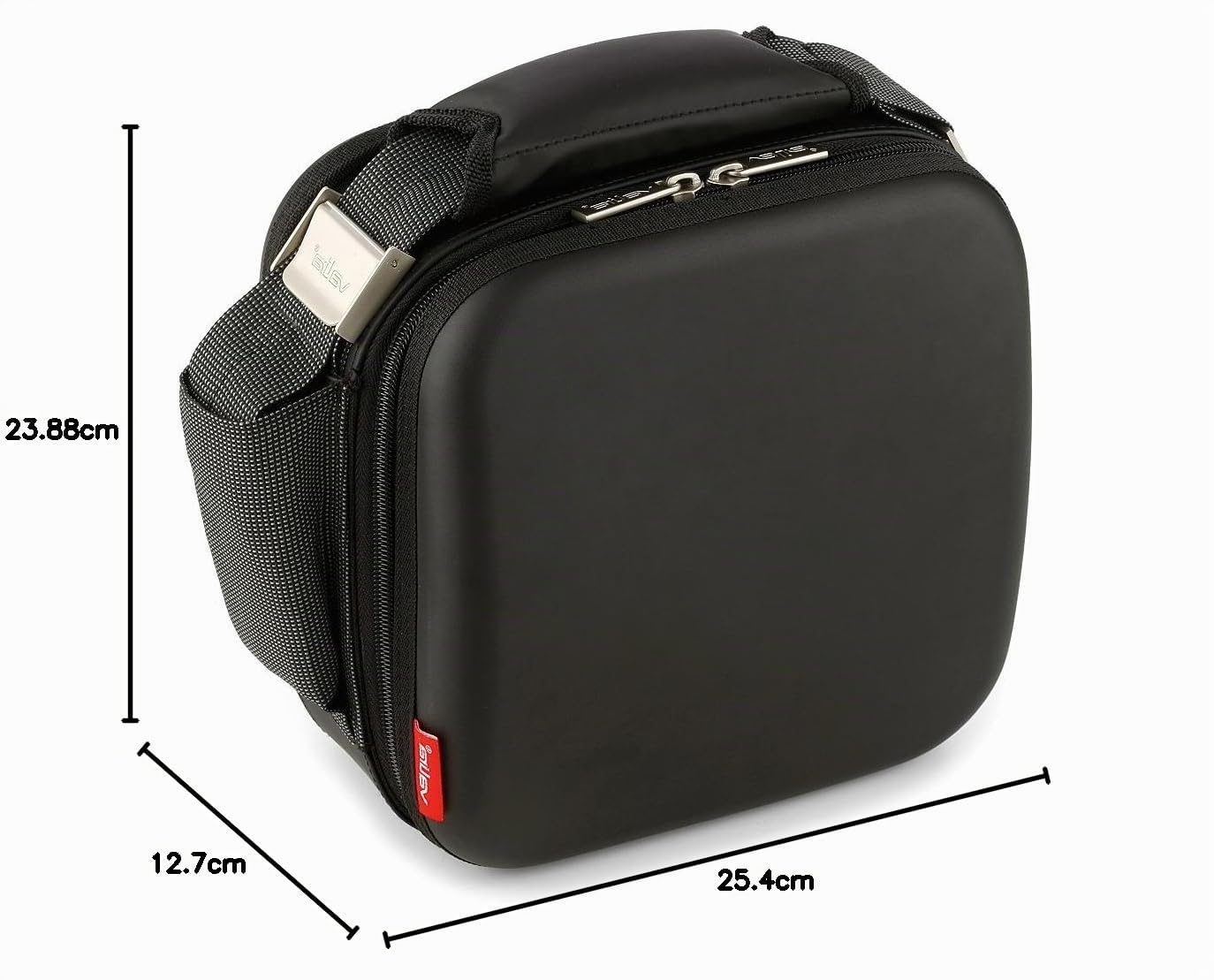 Valira Nomad Satin Borsa porta pranzo termica con 2 contenitori per alimenti (nero)