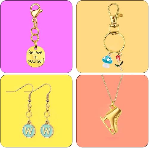 Vista 39 de Aylifu 200 anillos de metal divididos, anillos de salto de doble bucle chapados en níquel de 0.63 pulgadas, pequeños anillos de llavero de cristal