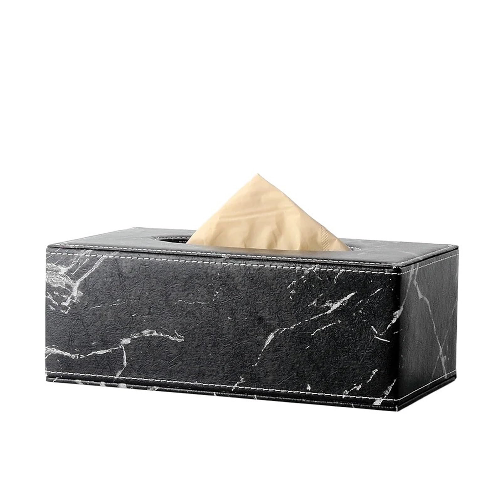 Leather Tissue Boxs Living Room Bedroom Desktop Tissue Holder Bathroom Draw Paper Storage Box Home Decoration(D -25x13.6x9.3cm)