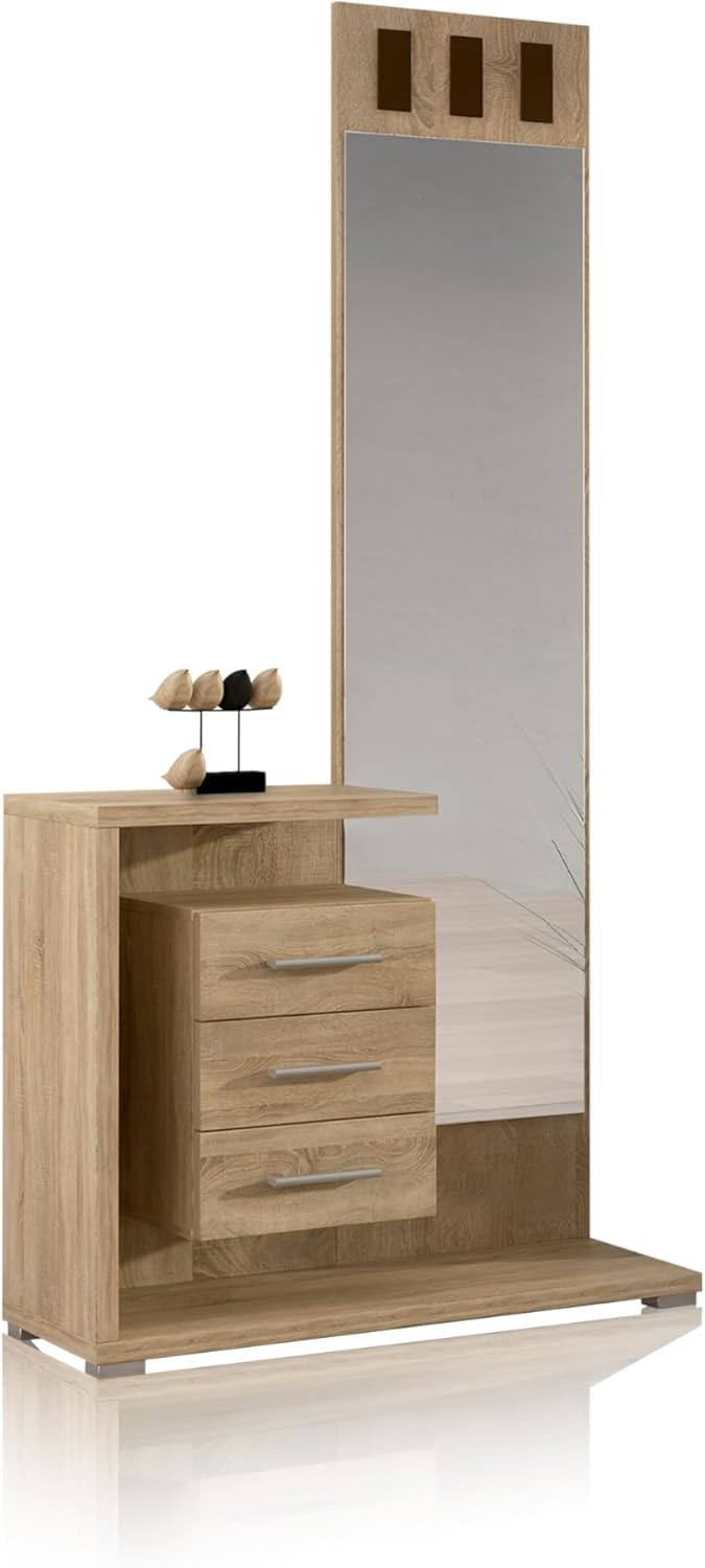 Recibidor con Espejo y Tres cajones