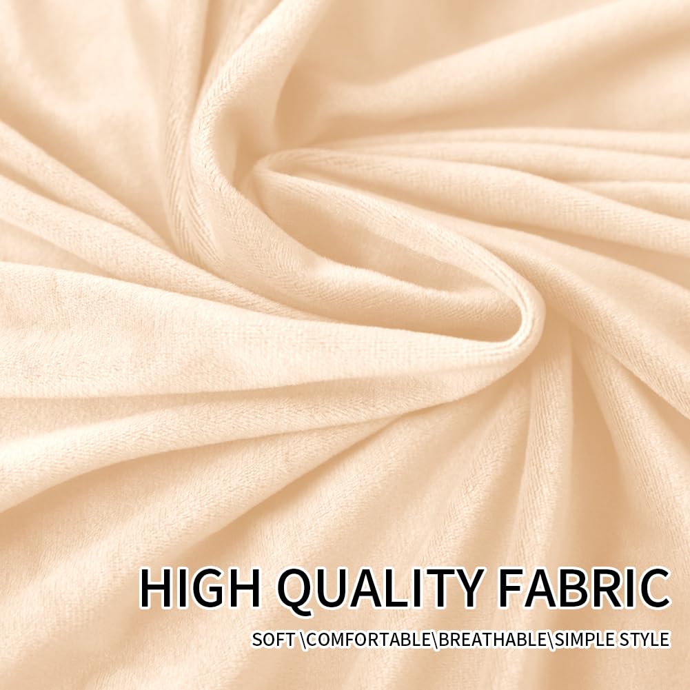 Copertura Per Testiera, Fodera per Testiera Del Letto Tessuto in Velluto Elasticizzato, copertura protettiva con fondo elastico per la decorazione del letto (Cammello, lunghezza: 150cm-170cm)