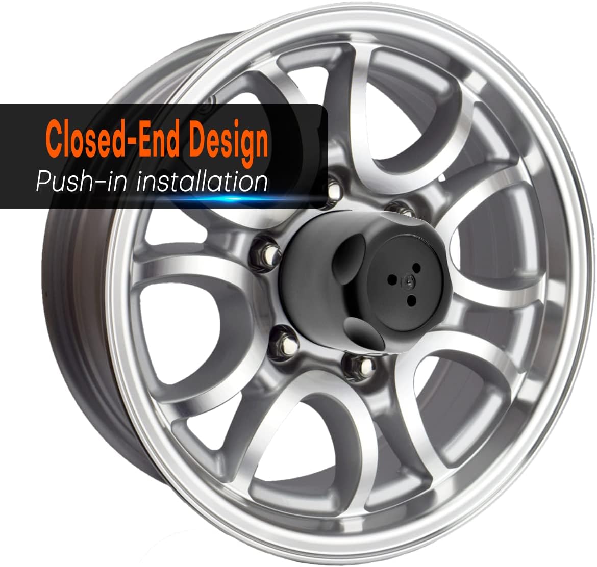 4pc 3.27inch Wheel Center Caps for American Racing AR23 AR61 AR172 Wheel 1327000 F104-04 X1834147-9SF, Black Hub Covers