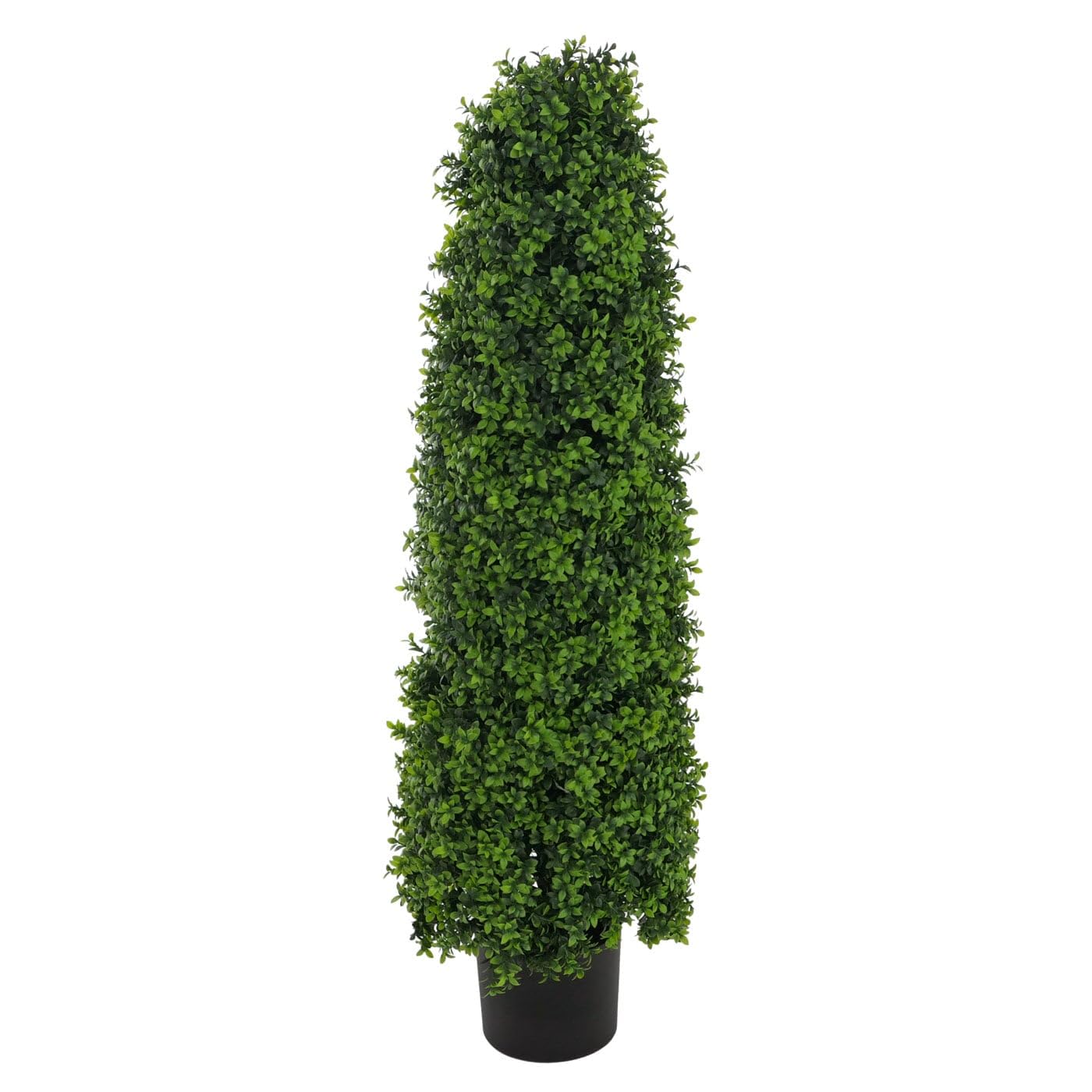 Mendler Künstlicher Buchsbaum HWC-Q89 120x35x35cm | Buchs, Buxus, im Topf, Dekobaum, Kunstpflanze, Kegel, naturgetreu immergrün Outdoor