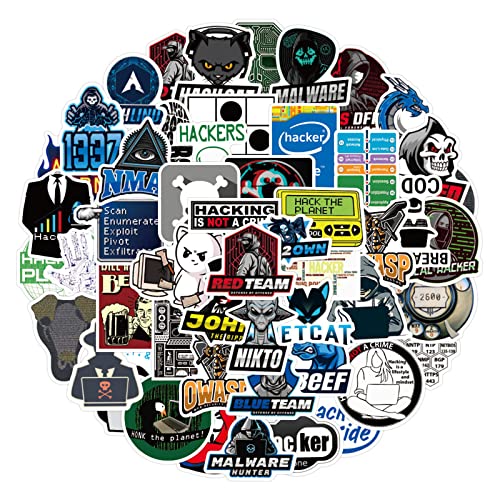 Cool Hacker Computer Stickers for Teen, Developer Laptop Waterproof Vinyl Water Bottle Notebook Car Skateboard Motorcycle Bicycle Luggage Guitar Bike Decal 50pcs Pack