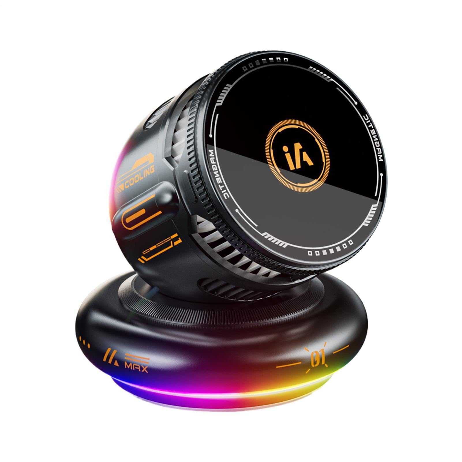 Supporto Telefono Auto Caricatore Wireless Raffreddato 15W Rotante 360° | Supporto Auto con Ricarica Wireless Per SUV, Camper, Berlina, Veicoli, Casa, Ufficio, Scrivania E Comodino