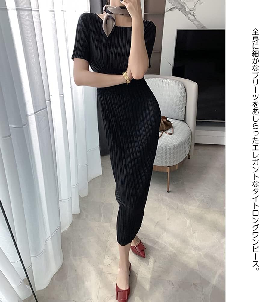 Amazon Co Jp ペンシル ドレス ロング丈 プリーツワンピース レディース シャーリング 無地 きれいめ 半袖 ワンピース タイト エレガント ドレス レディース フォーマル ロング 上品 ウエストゴム 着痩せ 通勤 結婚式 パーティー 服 ファッション小物 Amazon Co Jp ペンシル ドレス ロング丈 プリーツワンピース レディース シャーリング 無地 きれいめ 半袖 ワンピース タイト エレガント ドレス レディース フォーマル ロング 上品 ウエストゴム 着痩せ 通勤 結婚式 パーティー 服 ファッション小物