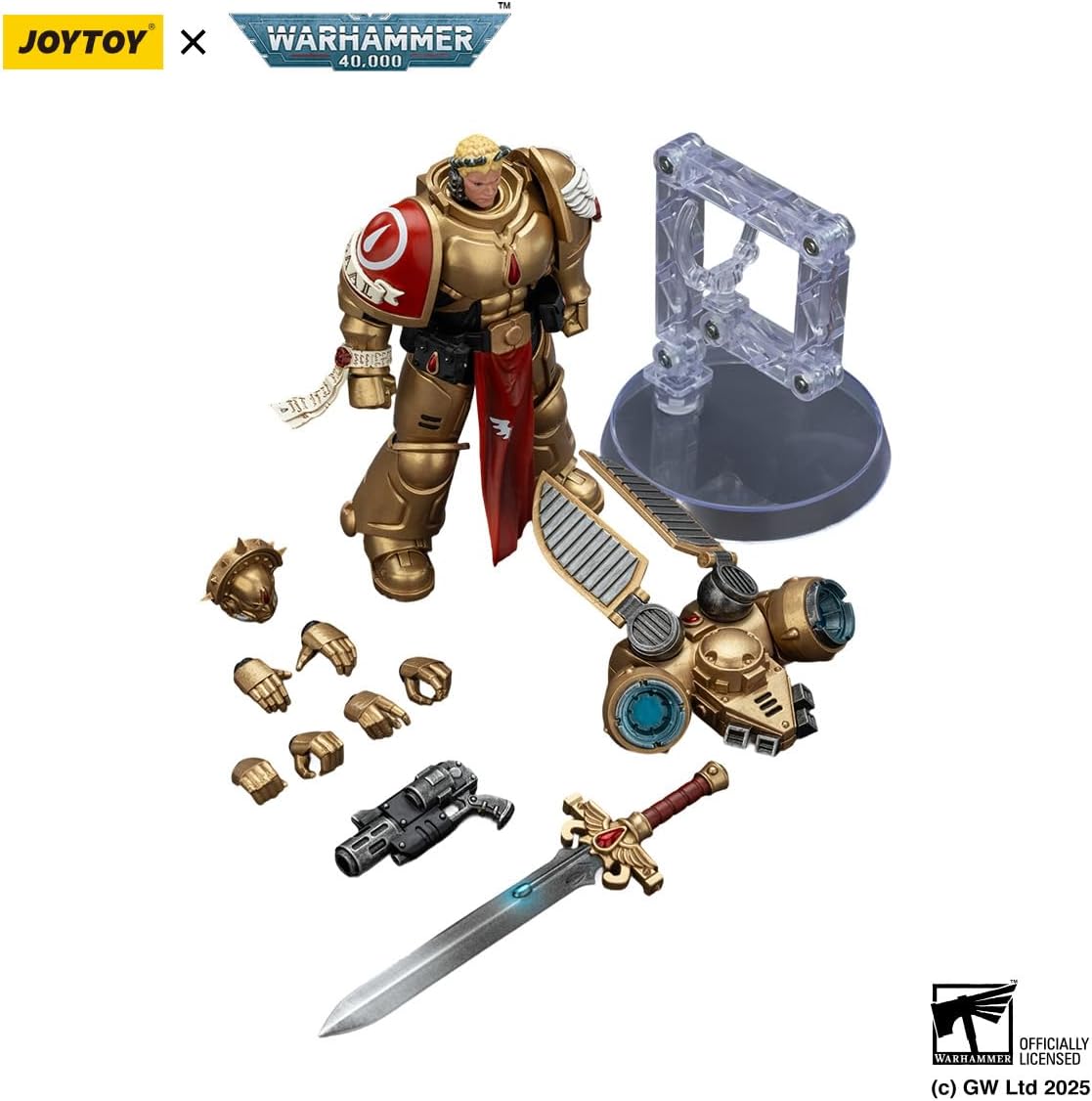 JoyToy Warhammer 40K 1/18 Scale Science-Fiction Action Figures Blood Angels Sanguinary Guard 1 with Inferno Pistol and Encarmine Blade