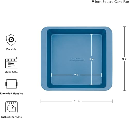 Miniatura 9 de KitchenAid Molde cuadrado antiadherente de acero aluminizado, 9 pulgadas, plateado