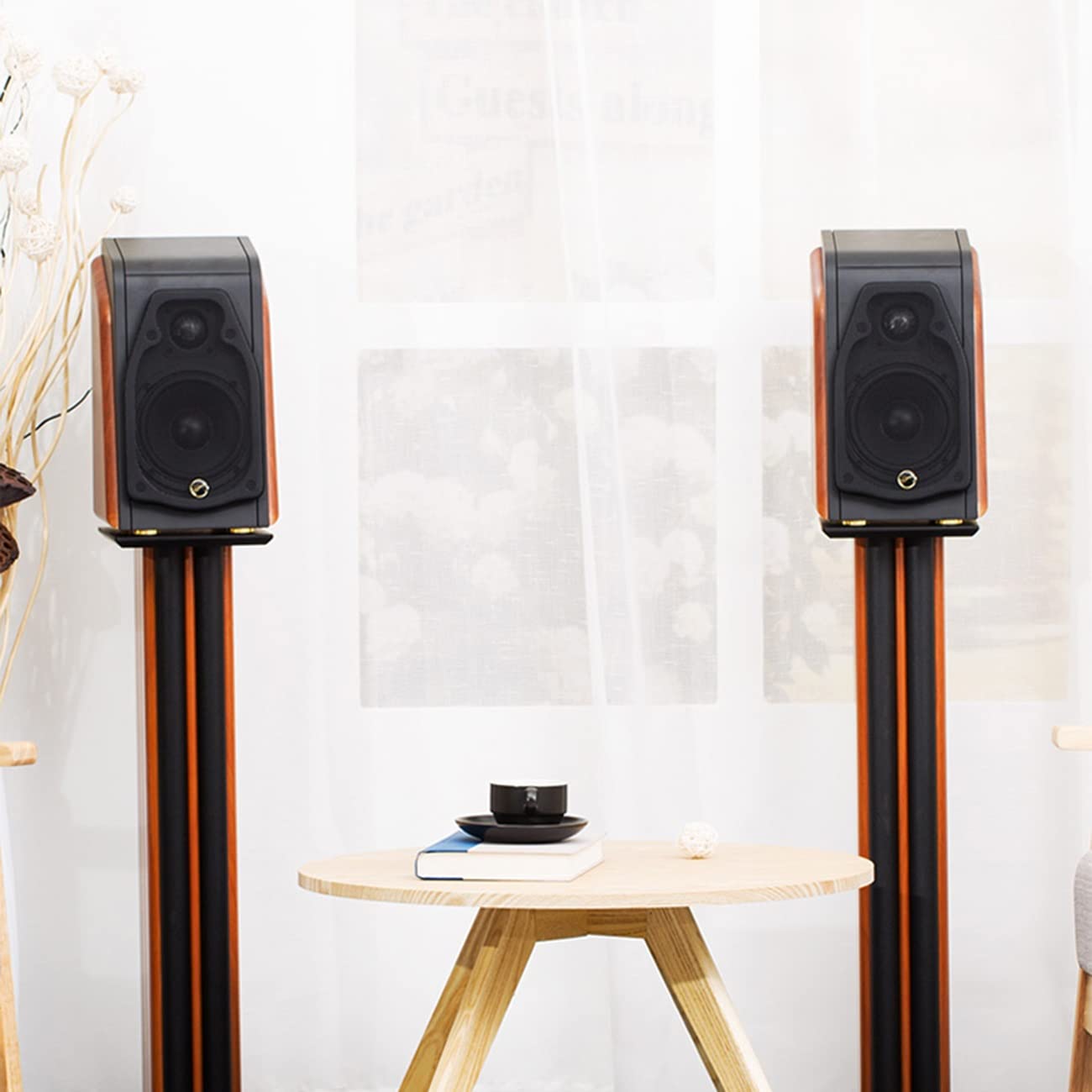 Soporte de Audio 1 Par De Soportes para Altavoces Altavoz De Madera Soporte Soporte De Audio para Sala De Estar Sonido De Cine En Casa Soporte De Sonido Profesional para Estudio De Grabación