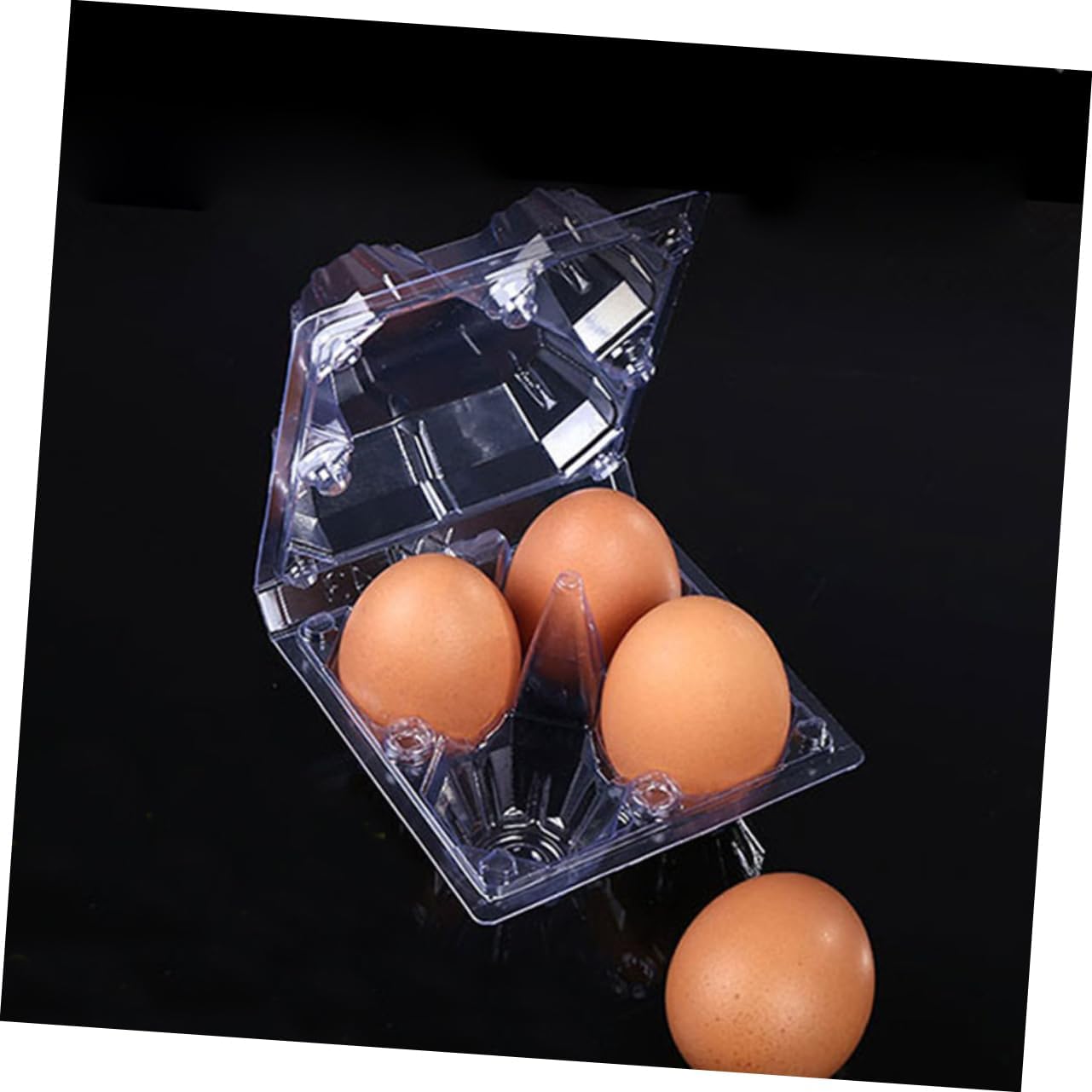 50pcs Transparent Plastic Egg Storage Container with Portable Egg Holder for Refrigerator Camping Secure Lock Design for Travel Carrier Packaging Box