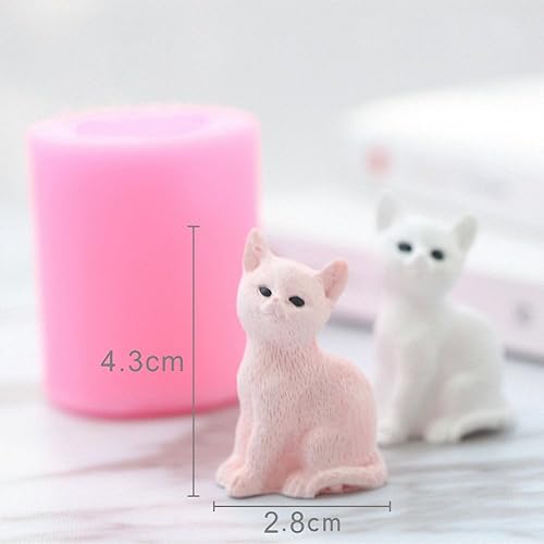 Miniatura 7 de Molde para velas 3D para gatitos, tamaño pequeño, para fondant, mini jabón, arcilla polimérica, cera, crayón