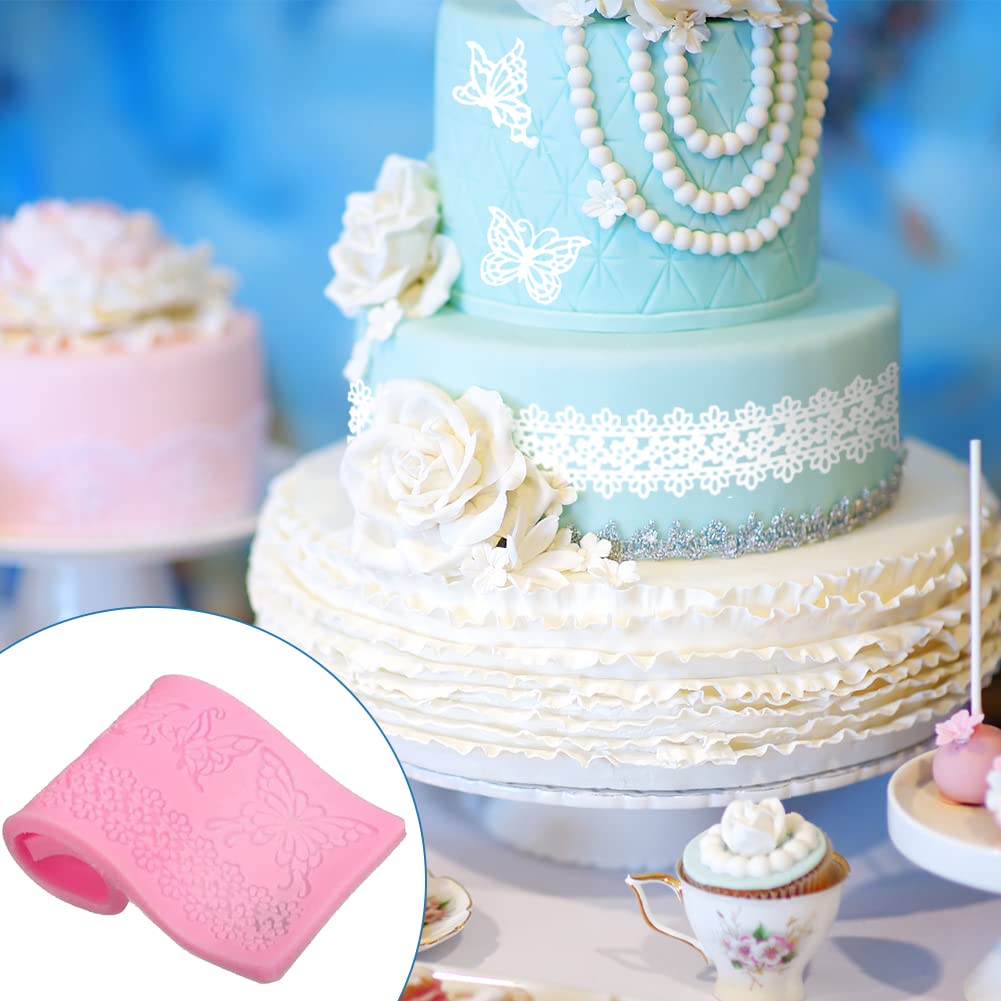 Stampo In Silicone Per Torta A Forma Di Farfalla – Tappetino Pizzo Per Decorazioni Di Torte E Dolci – 39x10,5 Cm - 3