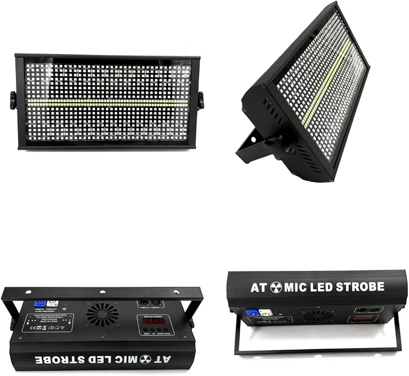 Bară de iluminat profesională HYUDJ 200W LED strobe și wash, RGBW 4în1, 48 zone, alb 8000K, cu control DMX pentru evenimente DJ